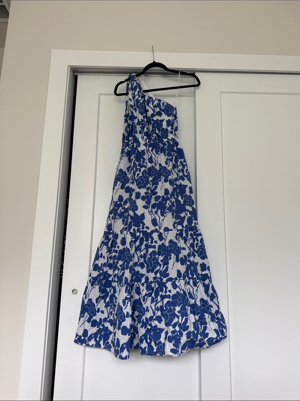 Hyacinth House One-Shoulder Blue Floral Maxi Dress